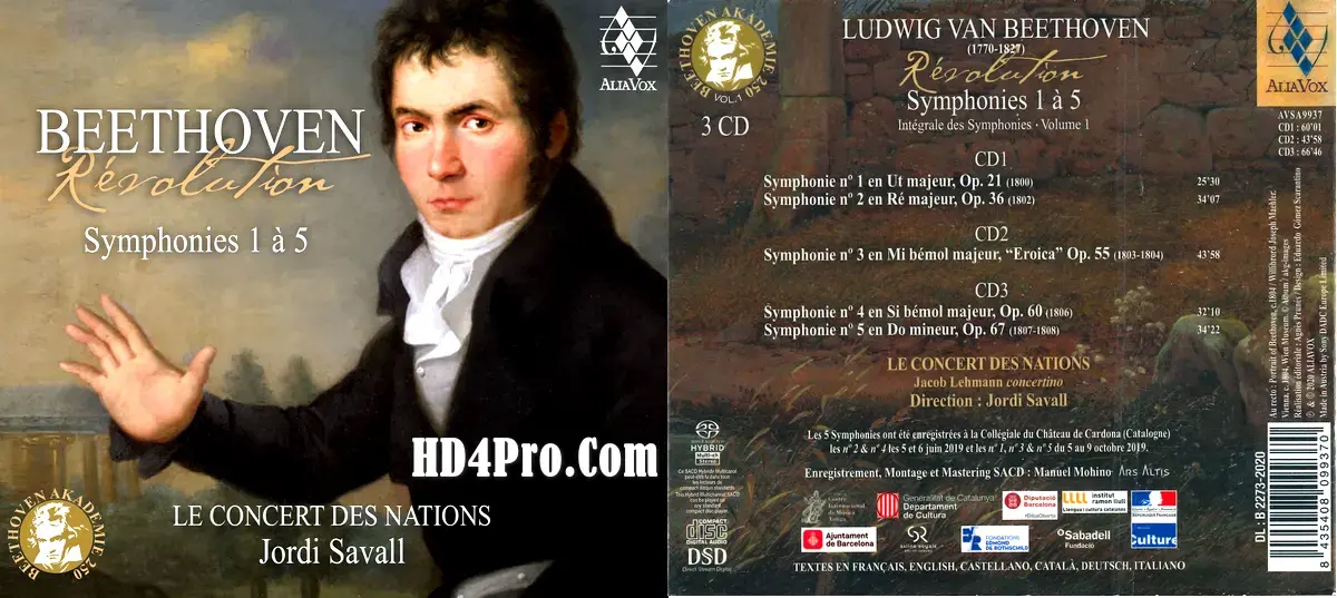 Beethoven - Symphonies Nos.1-5 - Le Concert des Nations  Jordi Savall - 2020 - FLAC.webp